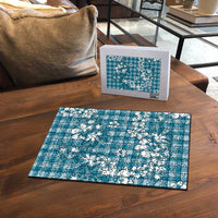 Hibiscus Pakala Ocean Depths Blue Puzzle Tropical Floral Stylized LT01 - Polynesian Pride