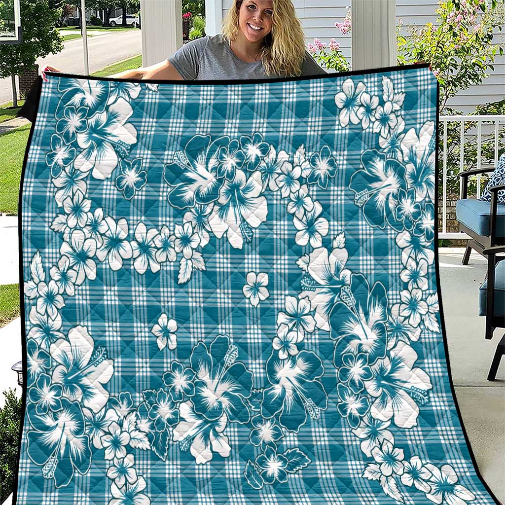 Hibiscus Pakala Ocean Depths Blue Quilt Tropical Floral Stylized LT01 Blue - Polynesian Pride