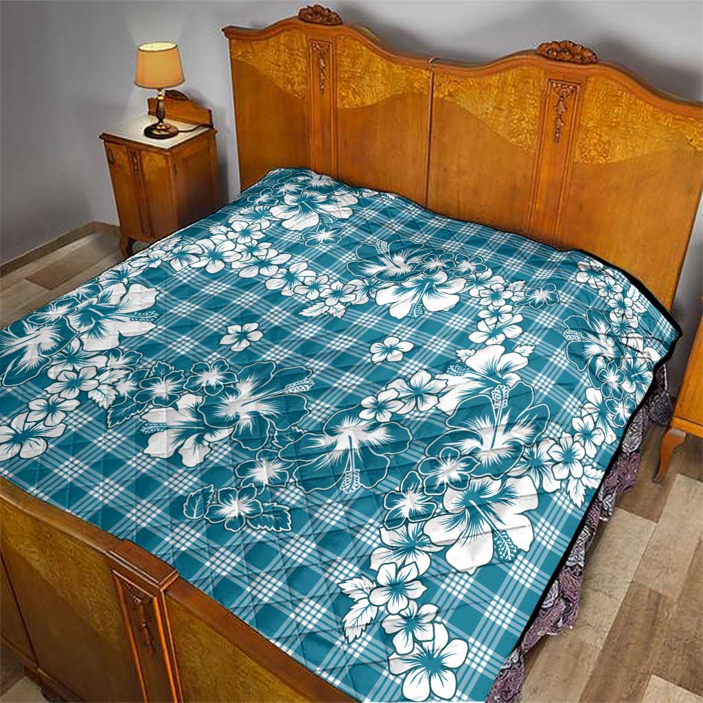Hibiscus Pakala Ocean Depths Blue Quilt Tropical Floral Stylized LT01 - Polynesian Pride