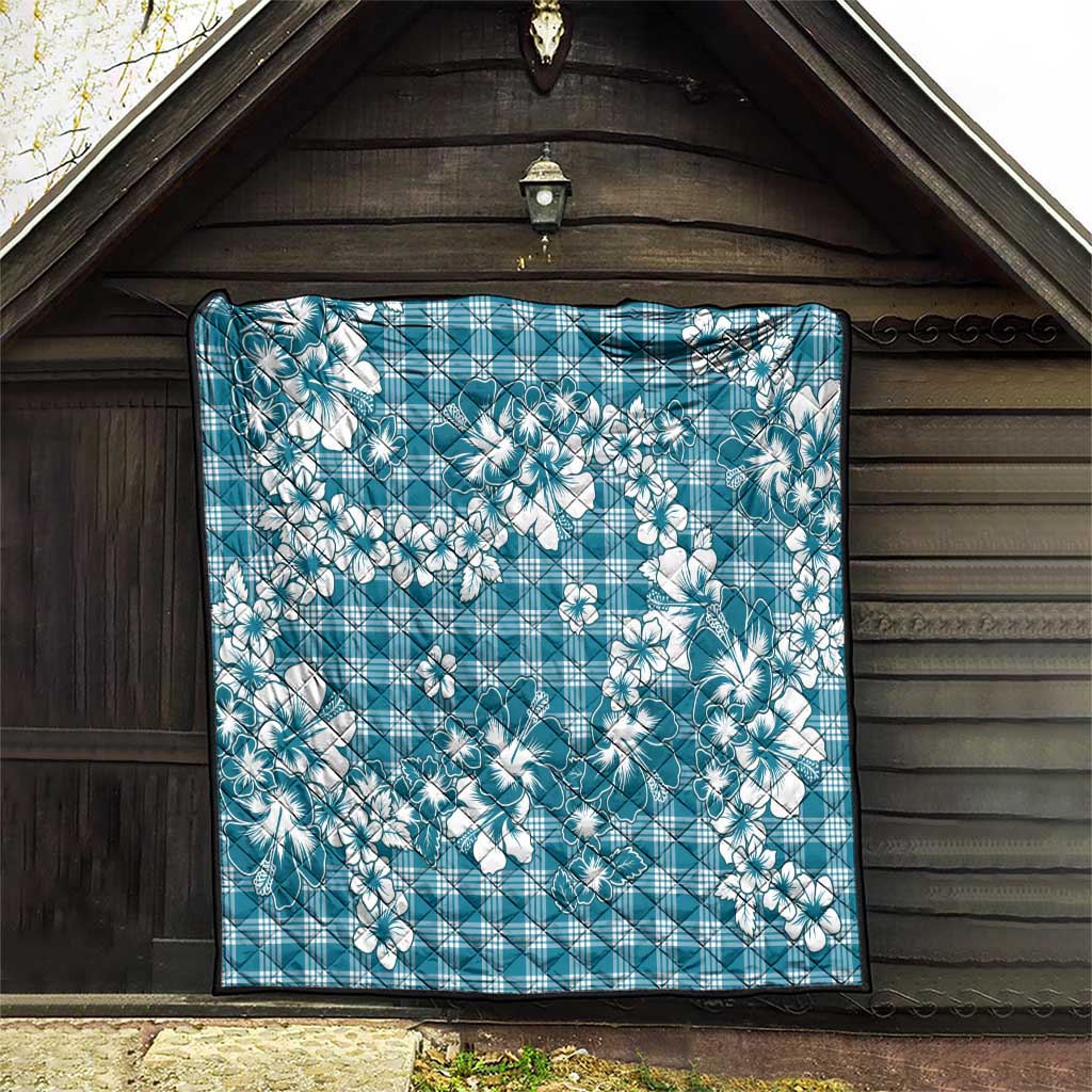Hibiscus Pakala Ocean Depths Blue Quilt Tropical Floral Stylized LT01 - Polynesian Pride