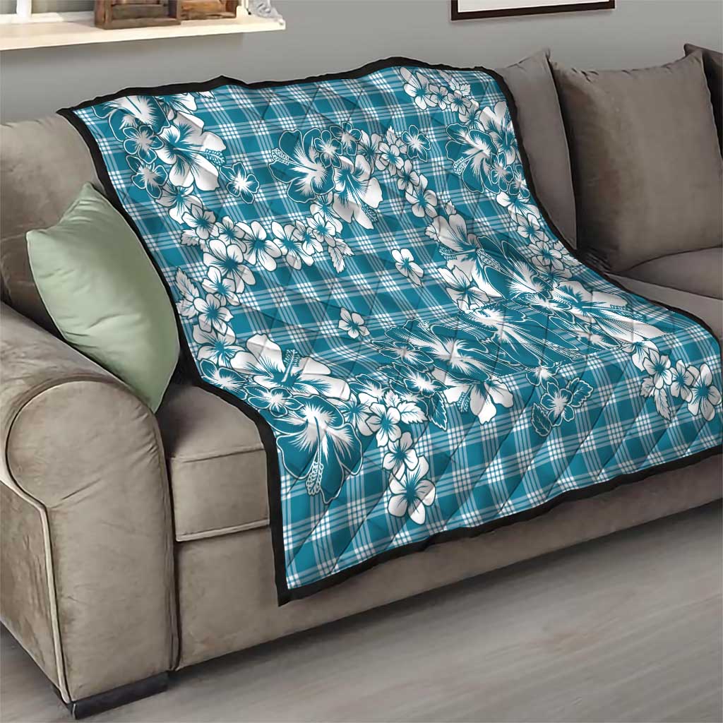 Hibiscus Pakala Ocean Depths Blue Quilt Tropical Floral Stylized LT01 - Polynesian Pride