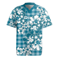 Hibiscus Pakala Ocean Depths Blue Rugby Jersey Tropical Floral Stylized LT01 Blue - Polynesian Pride