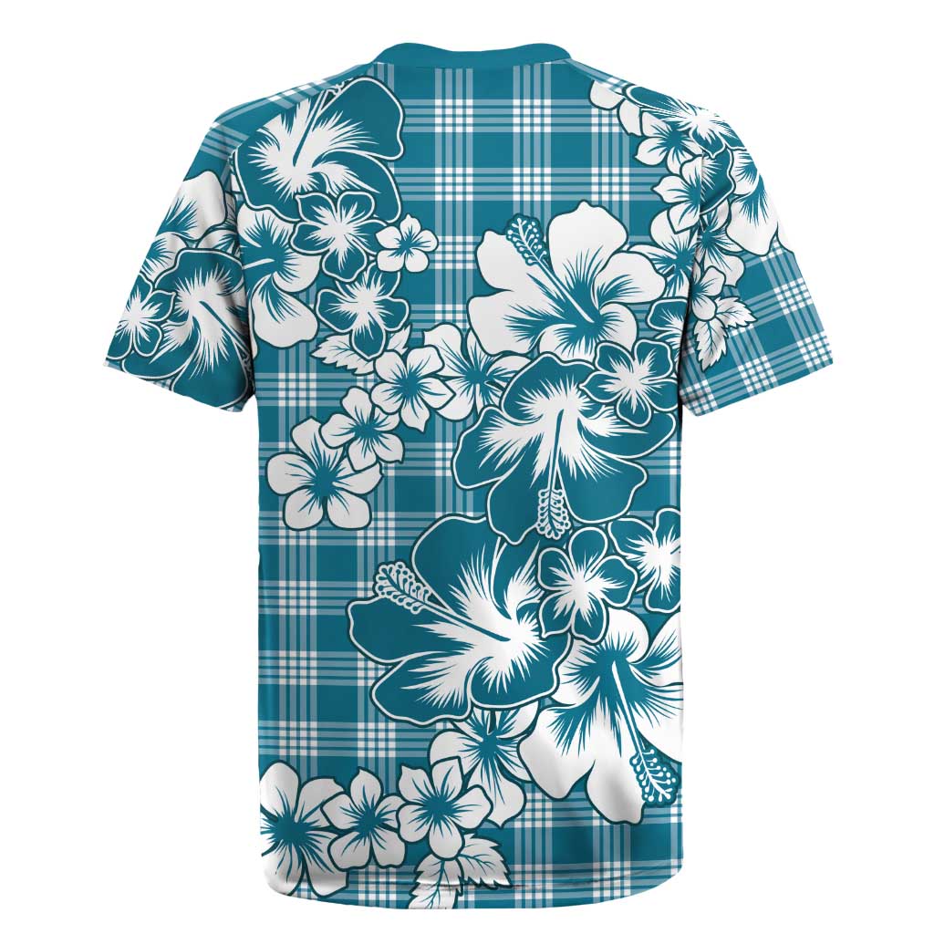 Hibiscus Pakala Ocean Depths Blue Rugby Jersey Tropical Floral Stylized LT01 - Polynesian Pride