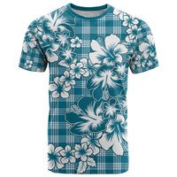 Hibiscus Pakala Ocean Depths Blue T Shirt Tropical Floral Stylized LT01 Blue - Polynesian Pride