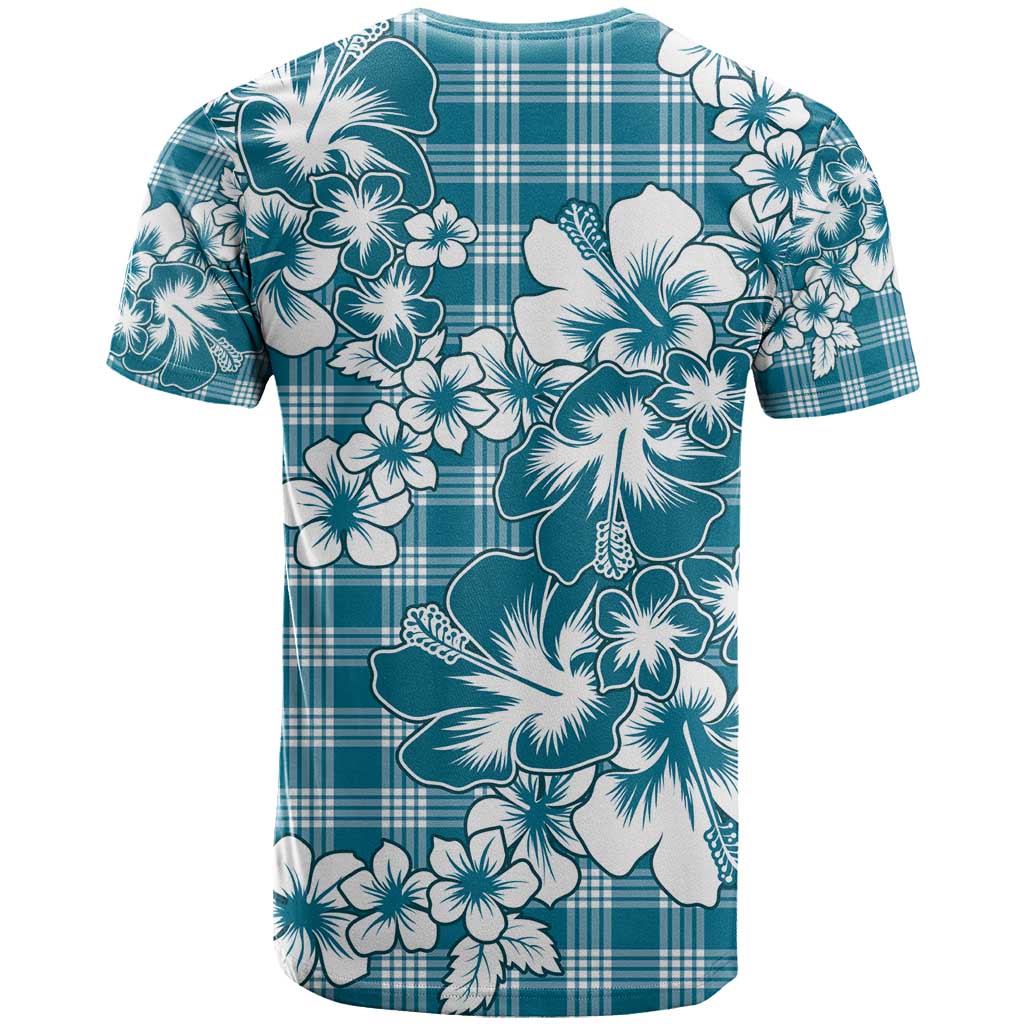 Hibiscus Pakala Ocean Depths Blue T Shirt Tropical Floral Stylized LT01 - Polynesian Pride