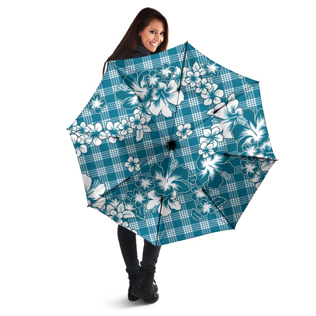 Hibiscus Pakala Ocean Depths Blue Umbrella Tropical Floral Stylized LT01 - Polynesian Pride