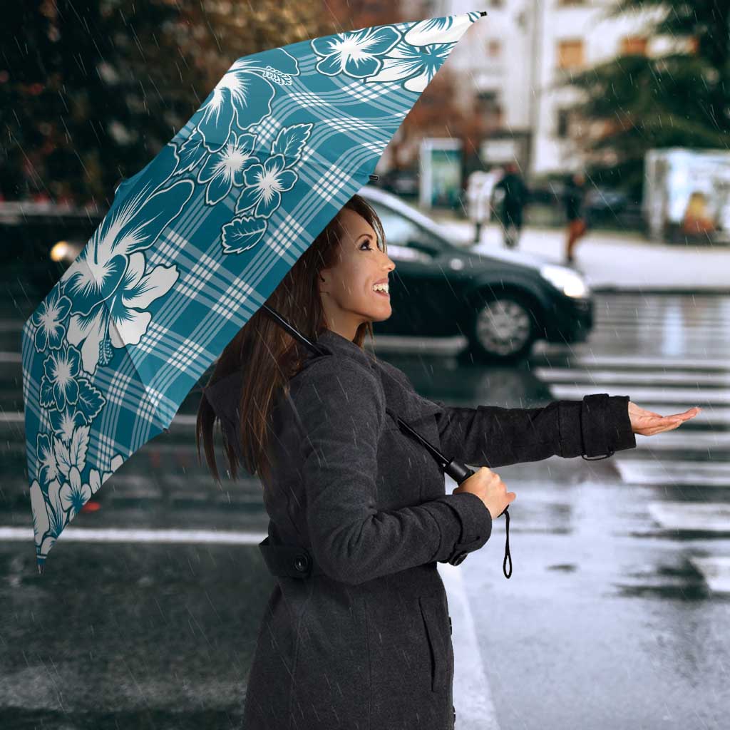 Hibiscus Pakala Ocean Depths Blue Umbrella Tropical Floral Stylized LT01 - Polynesian Pride