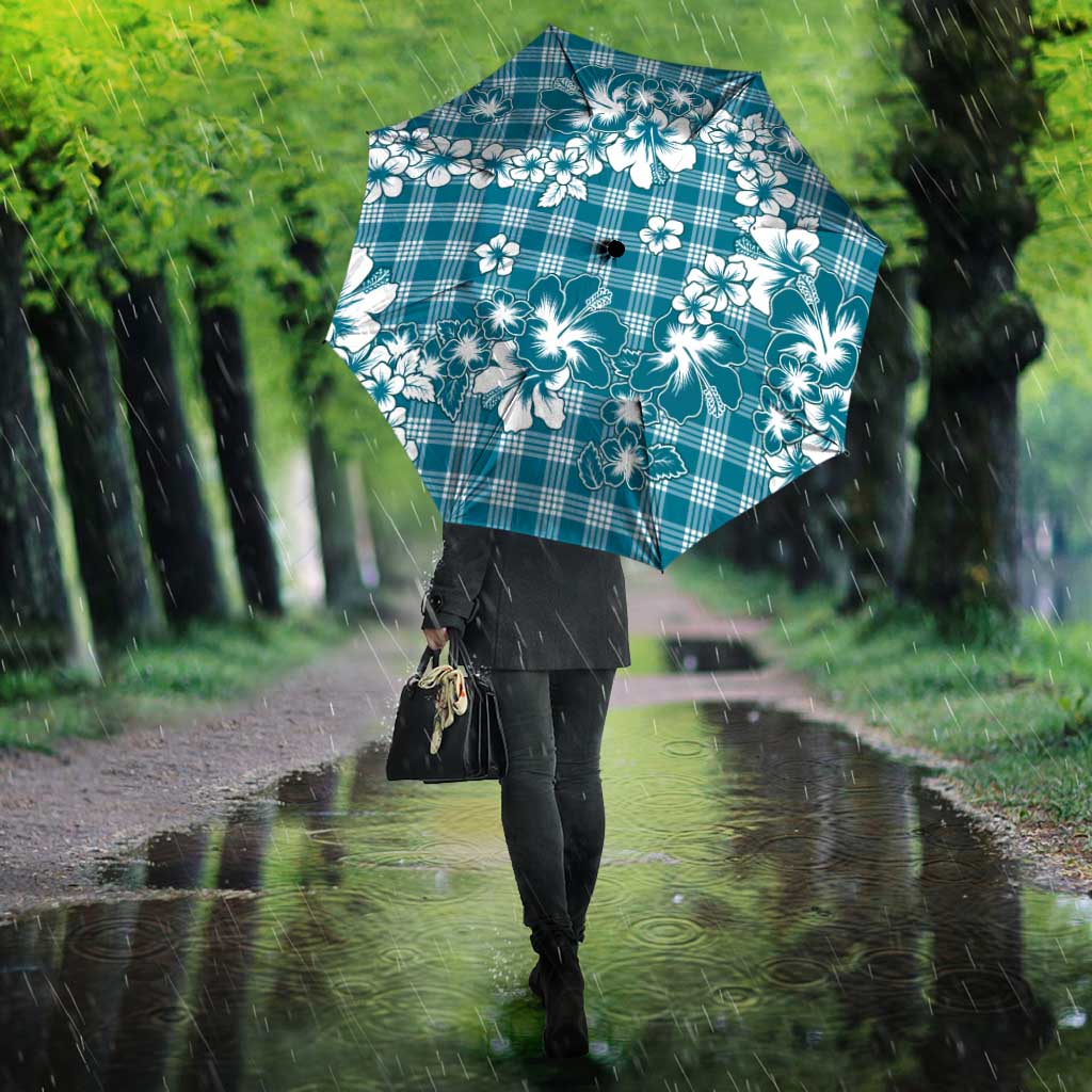 Hibiscus Pakala Ocean Depths Blue Umbrella Tropical Floral Stylized LT01 - Polynesian Pride