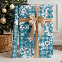 Hibiscus Pakala Ocean Depths Blue Wrapping Paper Tropical Floral Stylized LT01 - Polynesian Pride