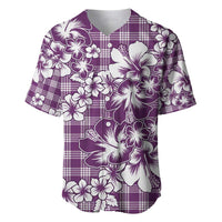 Hibiscus Pakala Sweetie Purple Baseball Jersey Tropical Floral Stylized LT01 Purple - Polynesian Pride