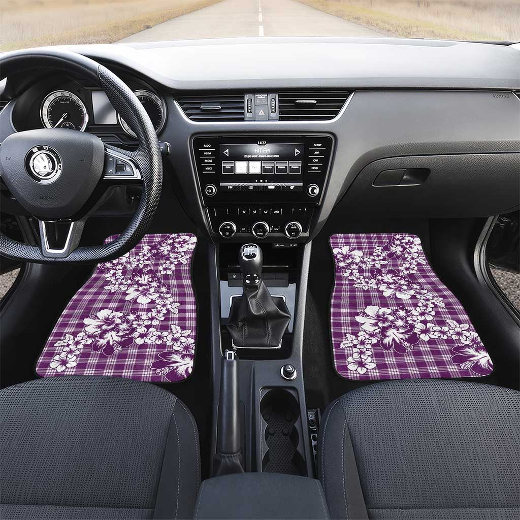 Hibiscus Pakala Sweetie Purple Car Mats Tropical Floral Stylized LT01 Set 2pcs - Front Purple - Polynesian Pride