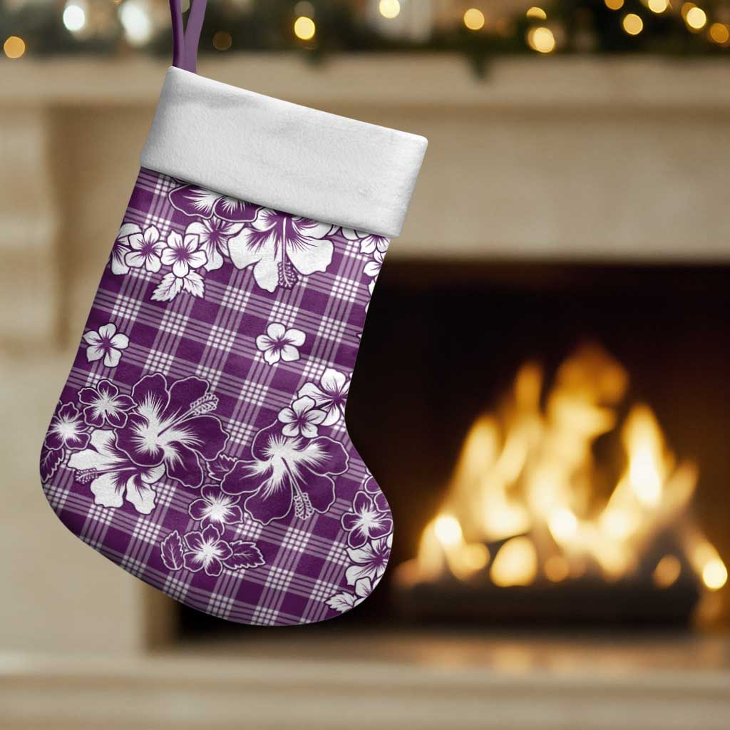 Hibiscus Pakala Sweetie Purple Christmas Stocking Tropical Floral Stylized LT01 Set of 2 Purple - Polynesian Pride