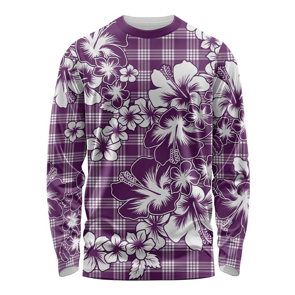 Hibiscus Pakala Sweetie Purple Long Sleeve Shirt Tropical Floral Stylized LT01 Unisex Purple - Polynesian Pride