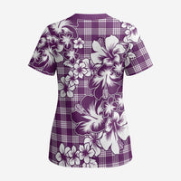 Hibiscus Pakala Sweetie Purple Scrub Top Tropical Floral Stylized LT01 - Polynesian Pride