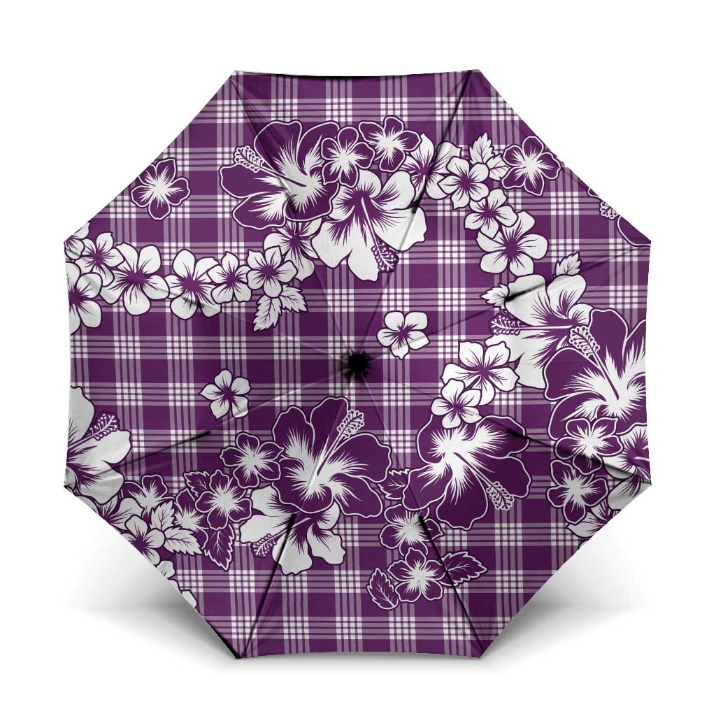 Hibiscus Pakala Sweetie Purple Umbrella Tropical Floral Stylized LT01 One Size Folded 11.42 inch Opened Diameter 37.4 inch Purple - Polynesian Pride