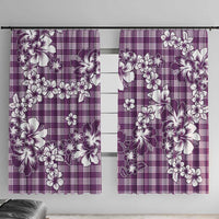 Hibiscus Pakala Sweetie Purple Window Curtain Tropical Floral Stylized LT01 With Hooks Purple - Polynesian Pride