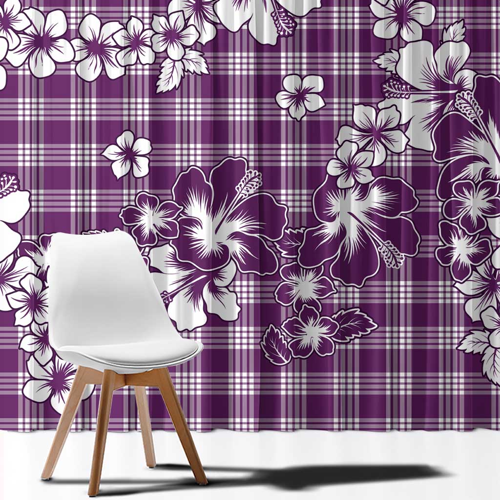 Hibiscus Pakala Sweetie Purple Window Curtain Tropical Floral Stylized LT01 - Polynesian Pride