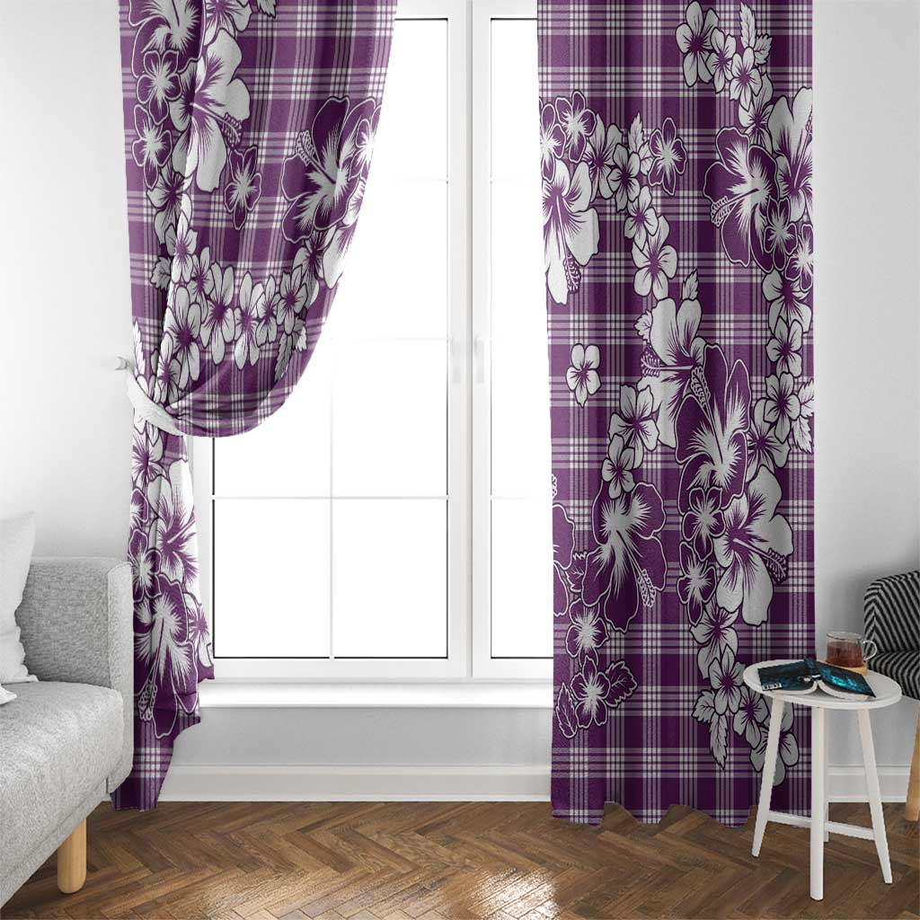 Hibiscus Pakala Sweetie Purple Window Curtain Tropical Floral Stylized LT01 - Polynesian Pride