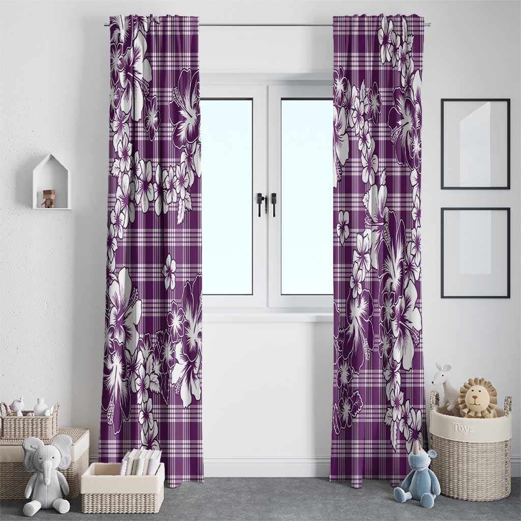 Hibiscus Pakala Sweetie Purple Window Curtain Tropical Floral Stylized LT01 - Polynesian Pride