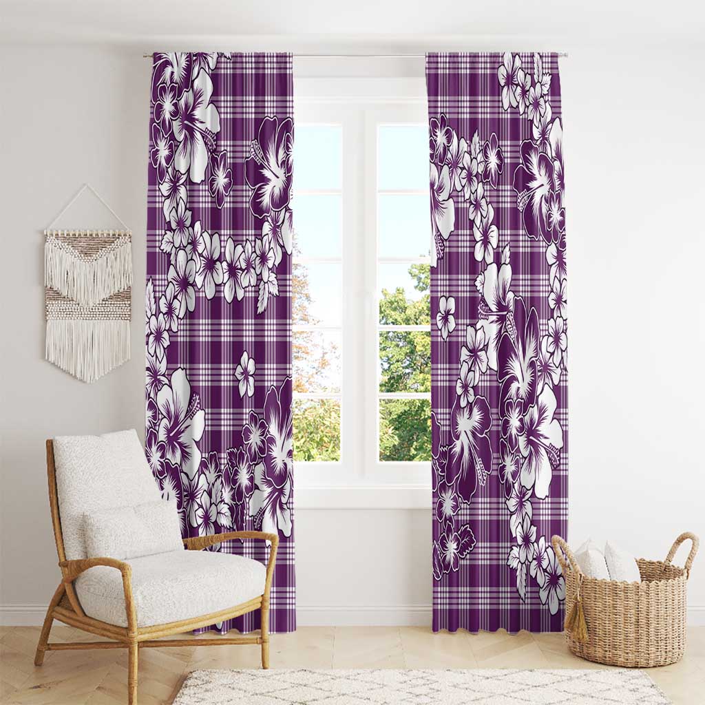 Hibiscus Pakala Sweetie Purple Window Curtain Tropical Floral Stylized LT01 - Polynesian Pride