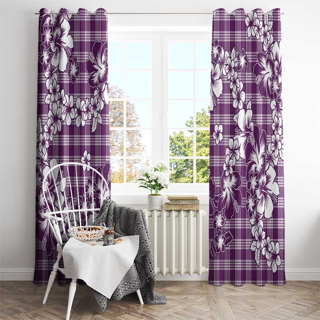 Hibiscus Pakala Sweetie Purple Window Curtain Tropical Floral Stylized LT01 - Polynesian Pride