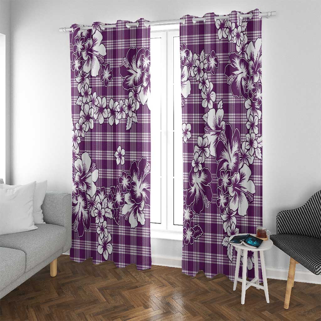 Hibiscus Pakala Sweetie Purple Window Curtain Tropical Floral Stylized LT01 With Grommets Purple - Polynesian Pride