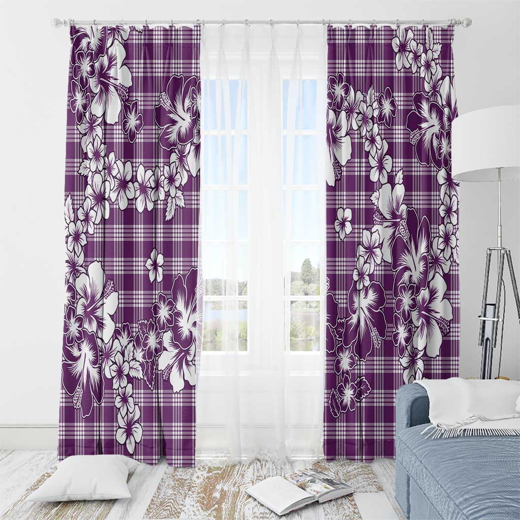 Hibiscus Pakala Sweetie Purple Window Curtain Tropical Floral Stylized LT01 - Polynesian Pride