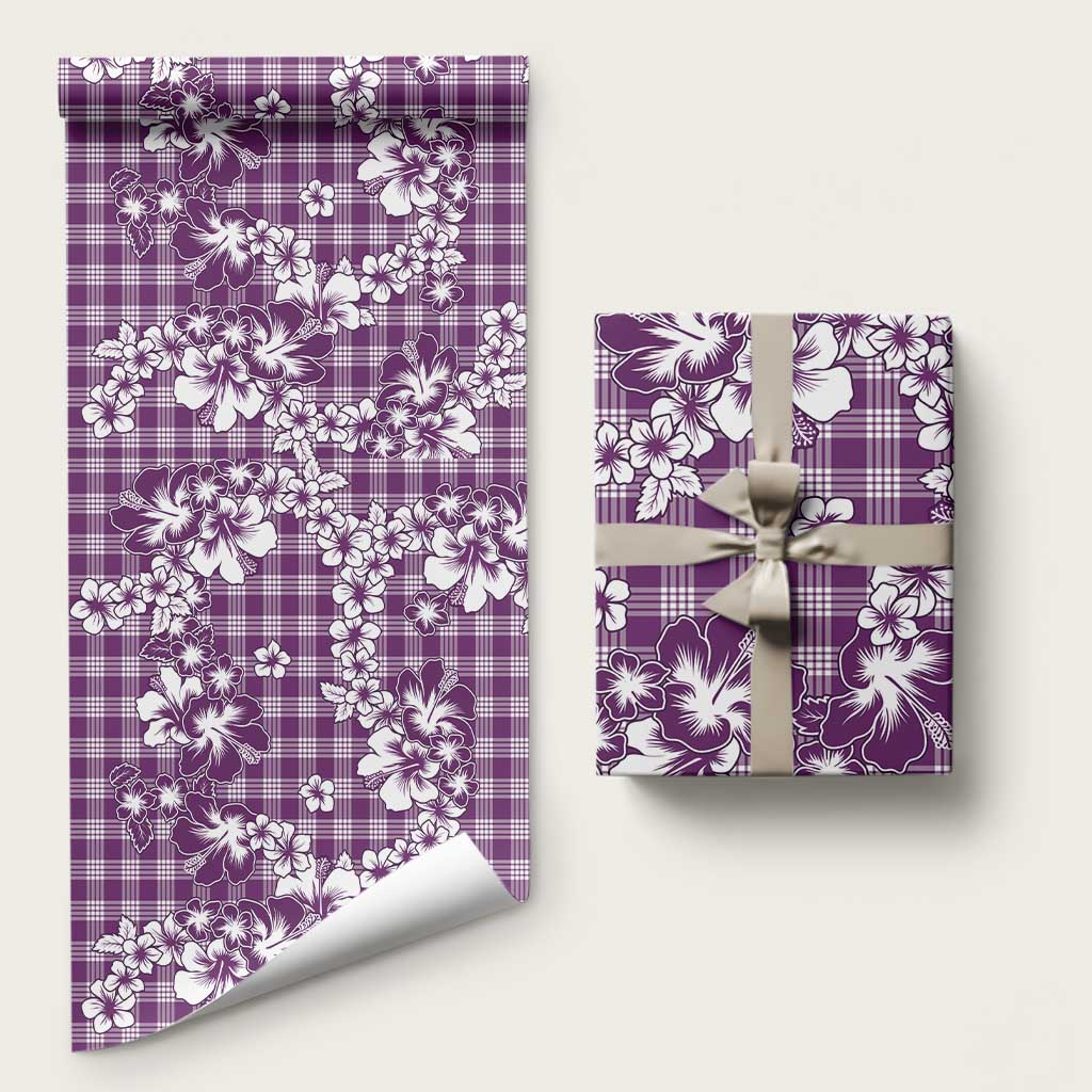 Hibiscus Pakala Sweetie Purple Wrapping Paper Tropical Floral Stylized LT01 58" × 23" Purple - Polynesian Pride
