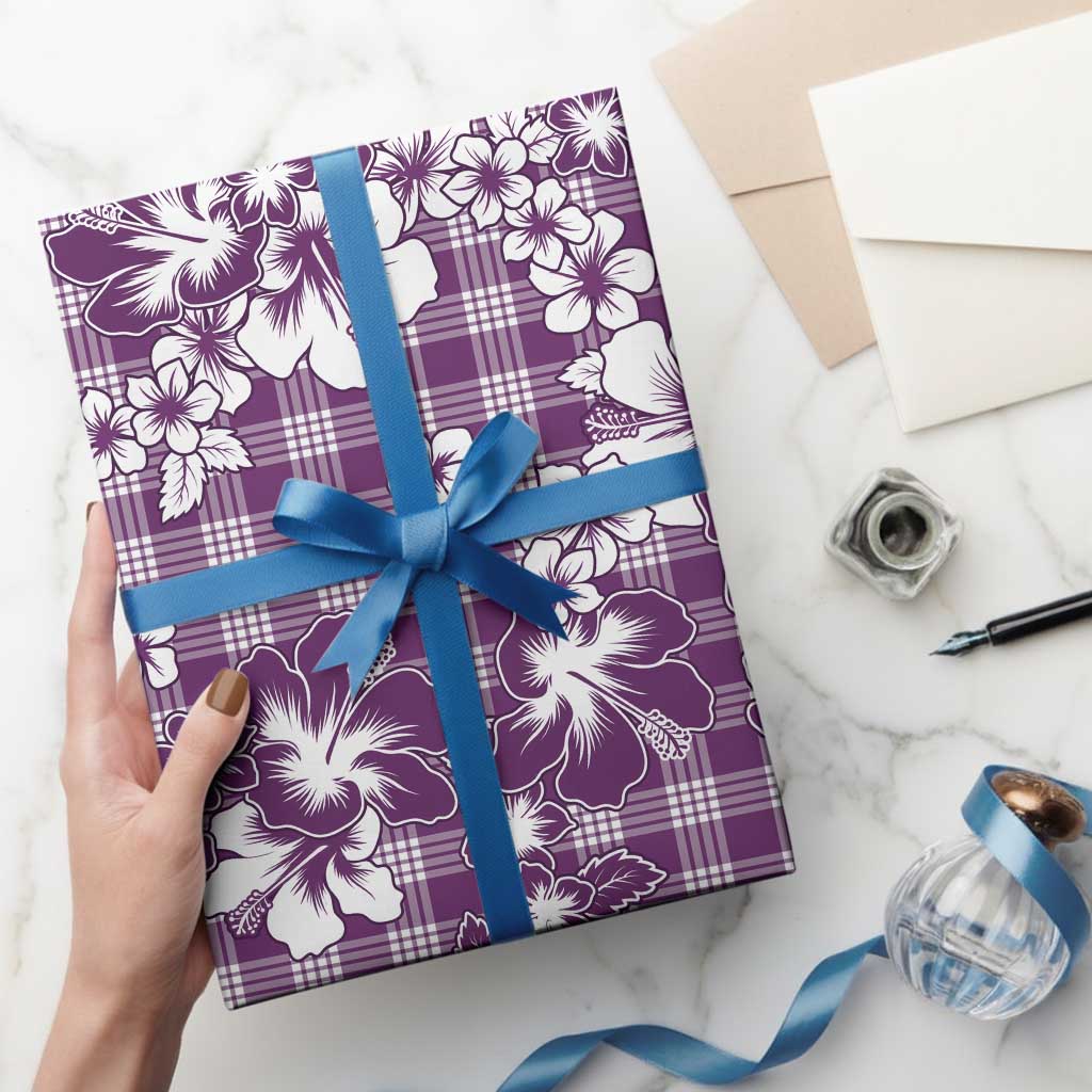 Hibiscus Pakala Sweetie Purple Wrapping Paper Tropical Floral Stylized LT01 - Polynesian Pride