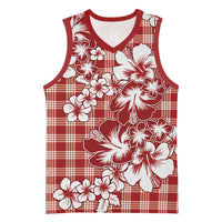 Hibiscus Pakala Fantasy Red Basketball Jersey Tropical Floral Stylized LT01 Unisex Red - Polynesian Pride