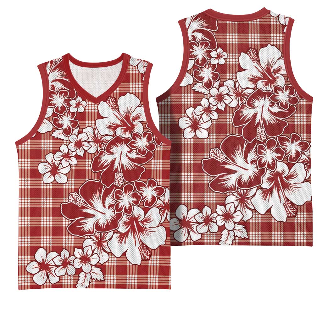 Hibiscus Pakala Fantasy Red Basketball Jersey Tropical Floral Stylized LT01 - Polynesian Pride