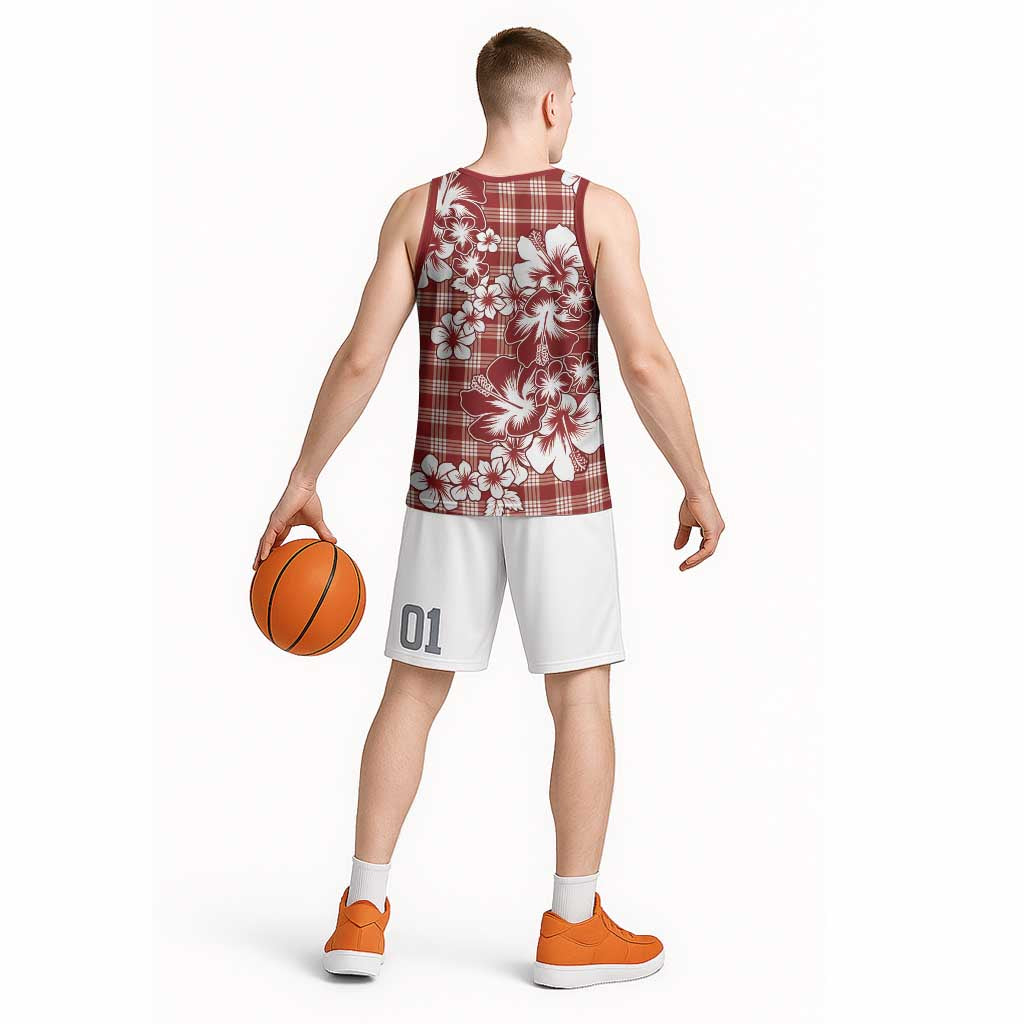 Hibiscus Pakala Fantasy Red Basketball Jersey Tropical Floral Stylized LT01 - Polynesian Pride