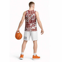 Hibiscus Pakala Fantasy Red Basketball Jersey Tropical Floral Stylized LT01 - Polynesian Pride
