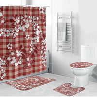 Hibiscus Pakala Fantasy Red Bathroom Set Tropical Floral Stylized LT01 Bathroom Set (4 pcs) Red - Polynesian Pride