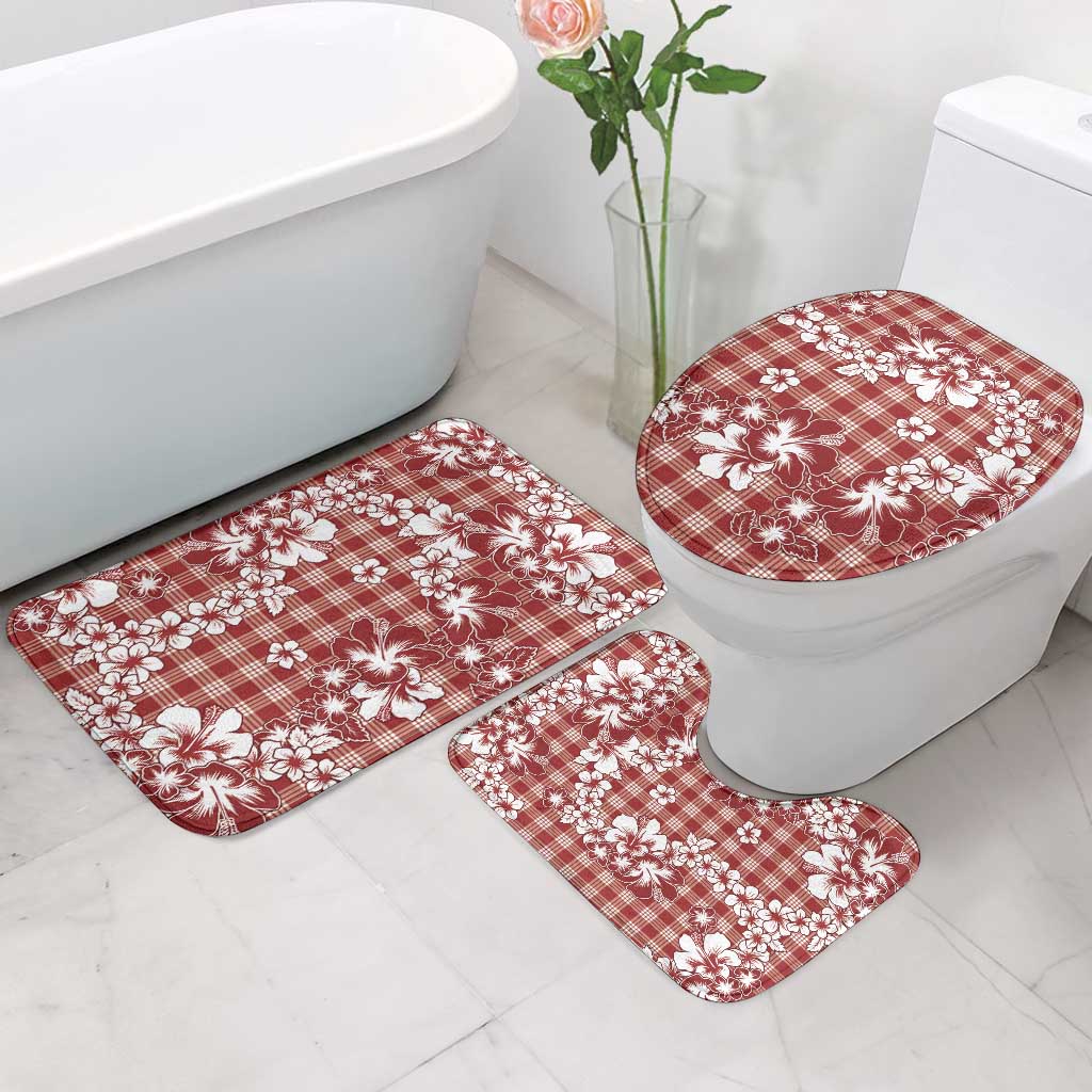 Hibiscus Pakala Fantasy Red Bathroom Set Tropical Floral Stylized LT01 - Polynesian Pride