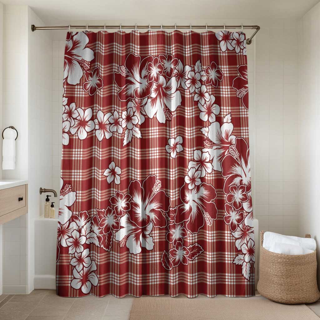 Hibiscus Pakala Fantasy Red Bathroom Set Tropical Floral Stylized LT01 Shower Curtain Only Red - Polynesian Pride