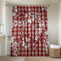 Hibiscus Pakala Fantasy Red Bathroom Set Tropical Floral Stylized LT01 Shower Curtain Only Red - Polynesian Pride