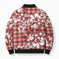 Hibiscus Pakala Fantasy Red Bomber Puffer Jacket Tropical Floral Stylized LT01 - Polynesian Pride
