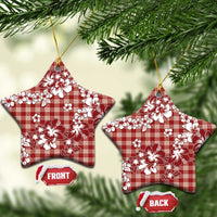 Hibiscus Pakala Fantasy Red Ceramic Ornament Tropical Floral Stylized LT01 Star Red - Polynesian Pride