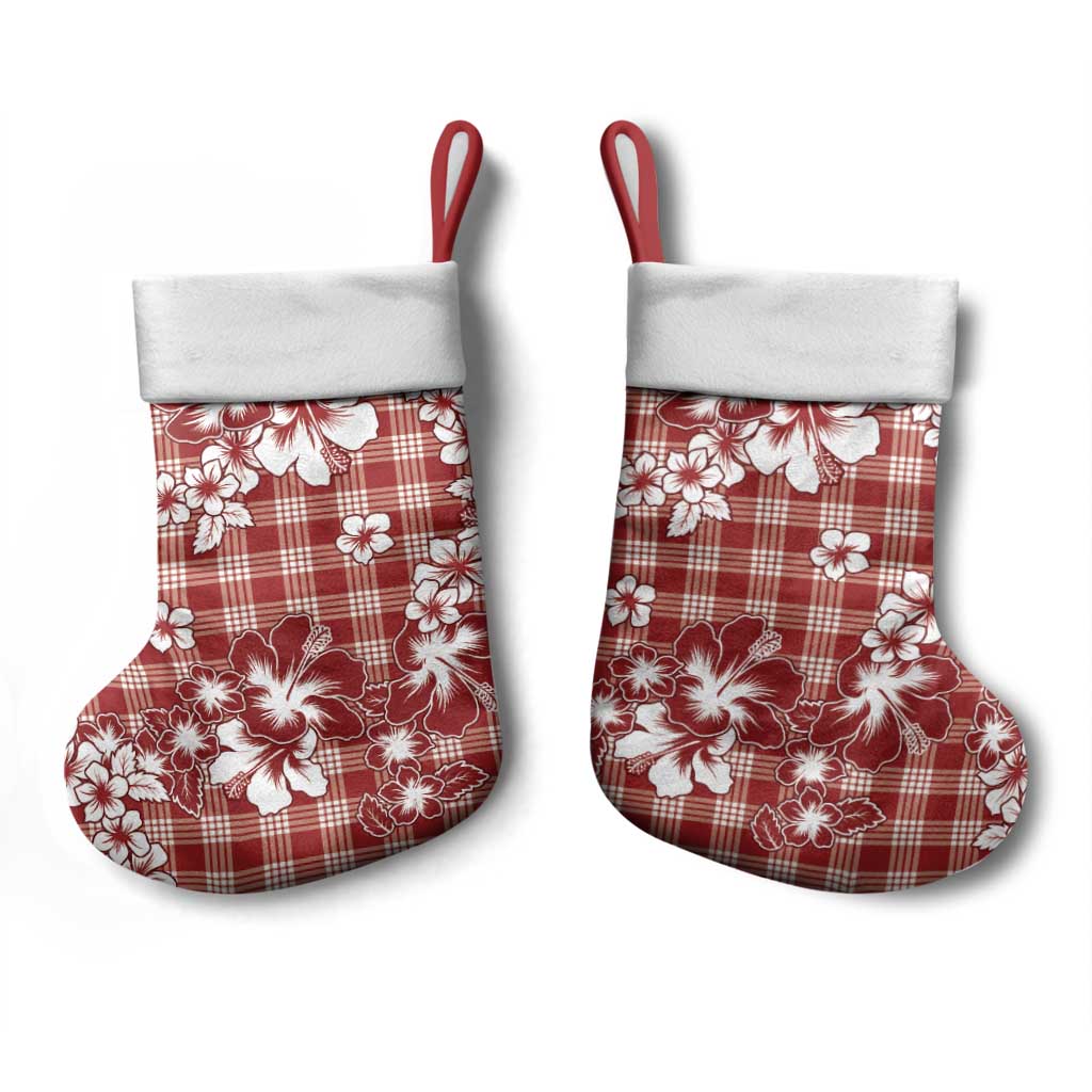 Hibiscus Pakala Fantasy Red Christmas Stocking Tropical Floral Stylized LT01 - Polynesian Pride