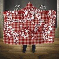 Hibiscus Pakala Fantasy Red Hooded Blanket Tropical Floral Stylized LT01 - Polynesian Pride