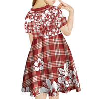 Hibiscus Pakala Fantasy Red Kid Short Sleeve Dress Tropical Floral Stylized LT01 - Polynesian Pride