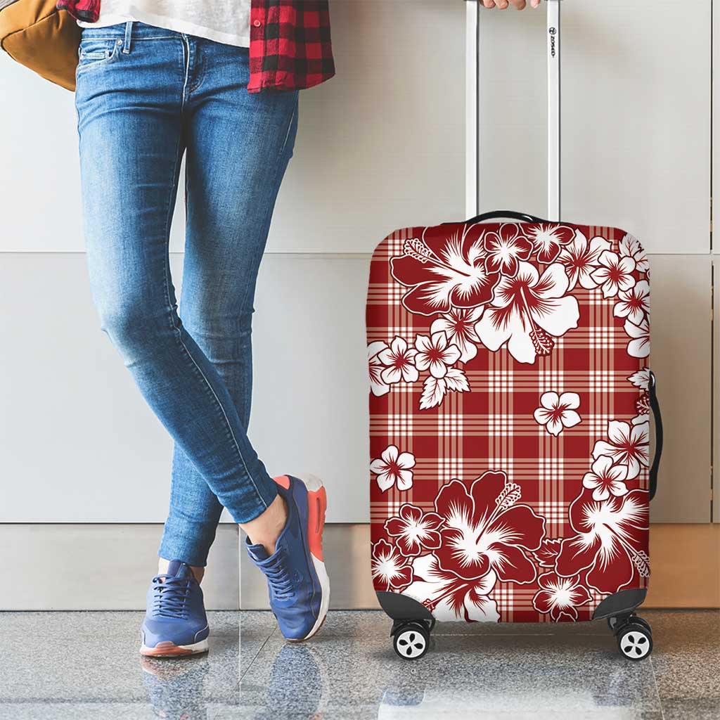 Hibiscus Pakala Fantasy Red Luggage Cover Tropical Floral Stylized LT01 - Polynesian Pride