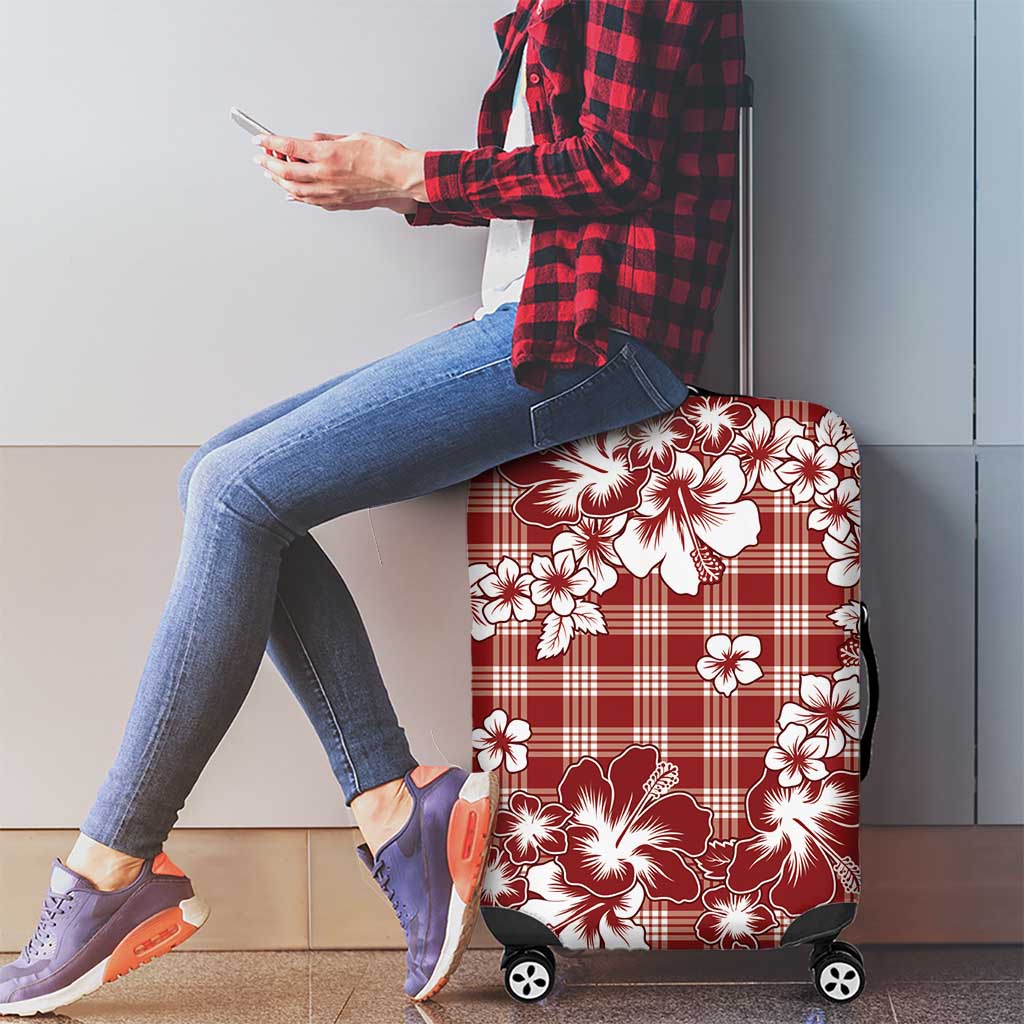 Hibiscus Pakala Fantasy Red Luggage Cover Tropical Floral Stylized LT01 - Polynesian Pride