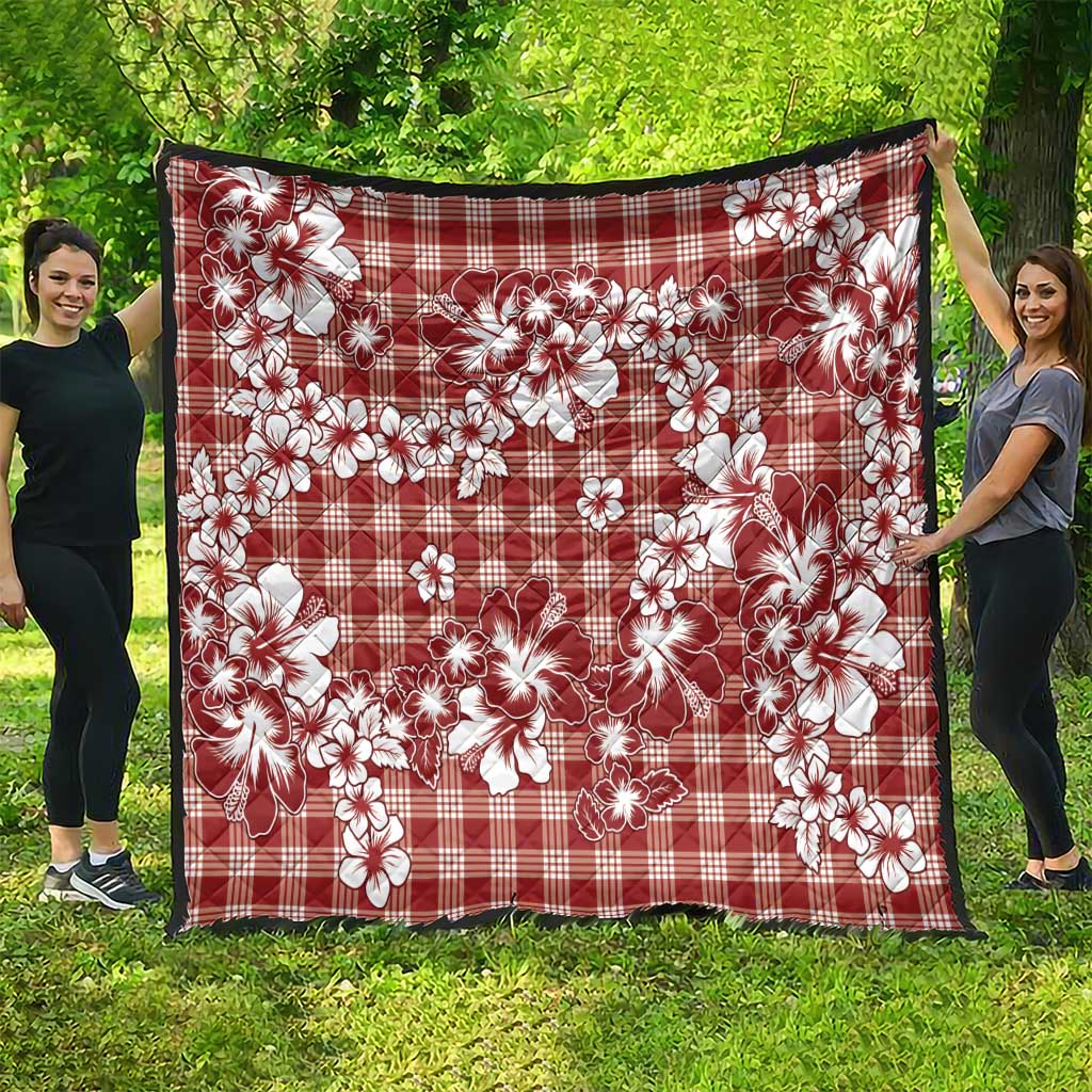 Hibiscus Pakala Fantasy Red Quilt Tropical Floral Stylized LT01 - Polynesian Pride