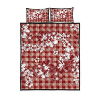 Hibiscus Pakala Fantasy Red Quilt Bed Set Tropical Floral Stylized LT01 - Polynesian Pride