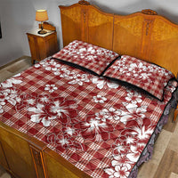 Hibiscus Pakala Fantasy Red Quilt Bed Set Tropical Floral Stylized LT01 - Polynesian Pride
