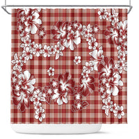 Hibiscus Pakala Fantasy Red Shower Curtain Tropical Floral Stylized LT01 Red - Polynesian Pride