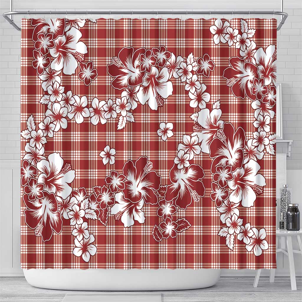 Hibiscus Pakala Fantasy Red Shower Curtain Tropical Floral Stylized LT01 - Polynesian Pride