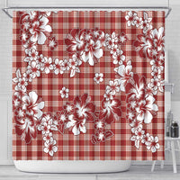 Hibiscus Pakala Fantasy Red Shower Curtain Tropical Floral Stylized LT01 - Polynesian Pride
